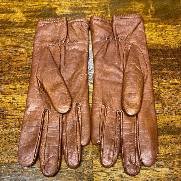 Grandoe genuine leather outer shell size Medium gloves chestnut color - Picture 1 of 12